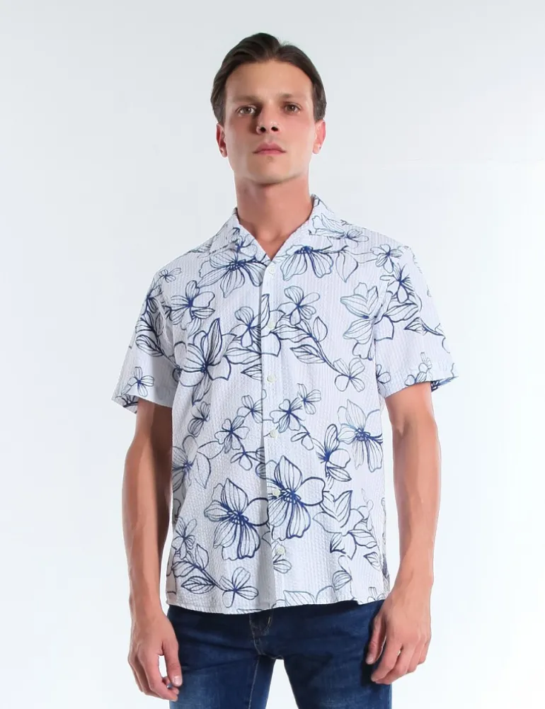 CAMICIA MC GUADS TCOF BIANCO BLU