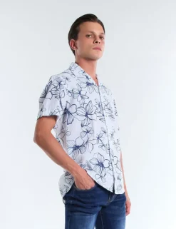 CAMICIA MC GUADS TCOF BIANCO BLU