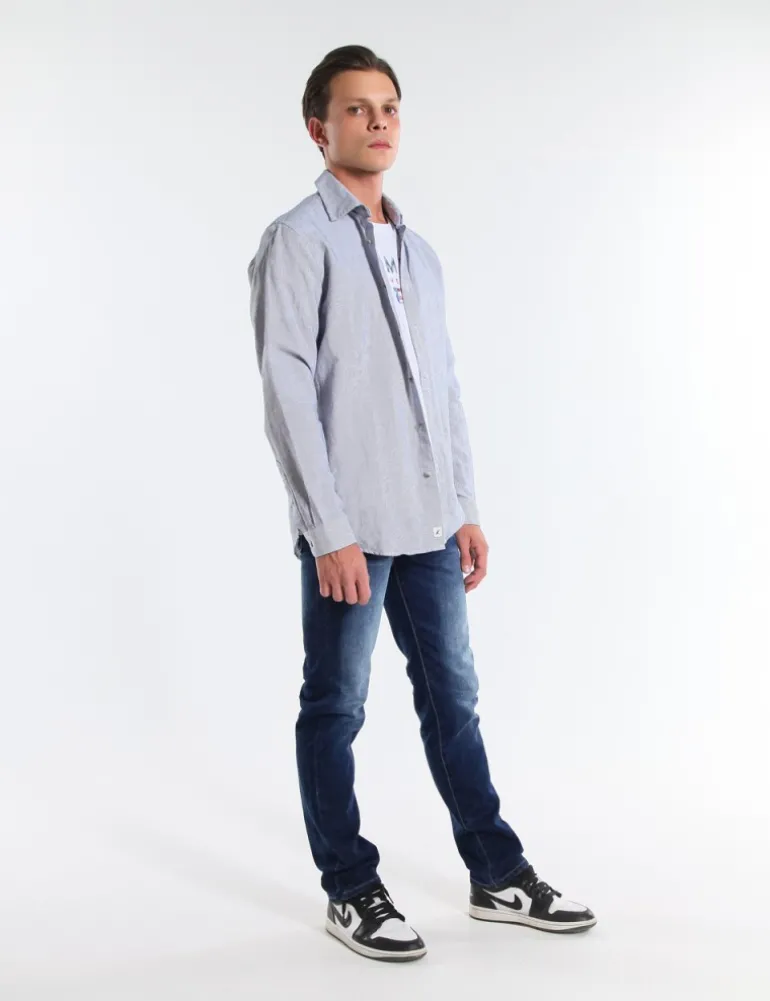 CAMICIA PARKS TLIR BIANCO BLU