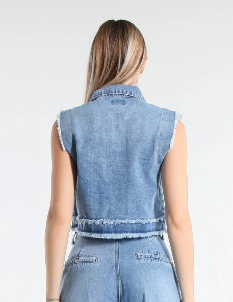 GILET ALLY 10OZ BLEACHED