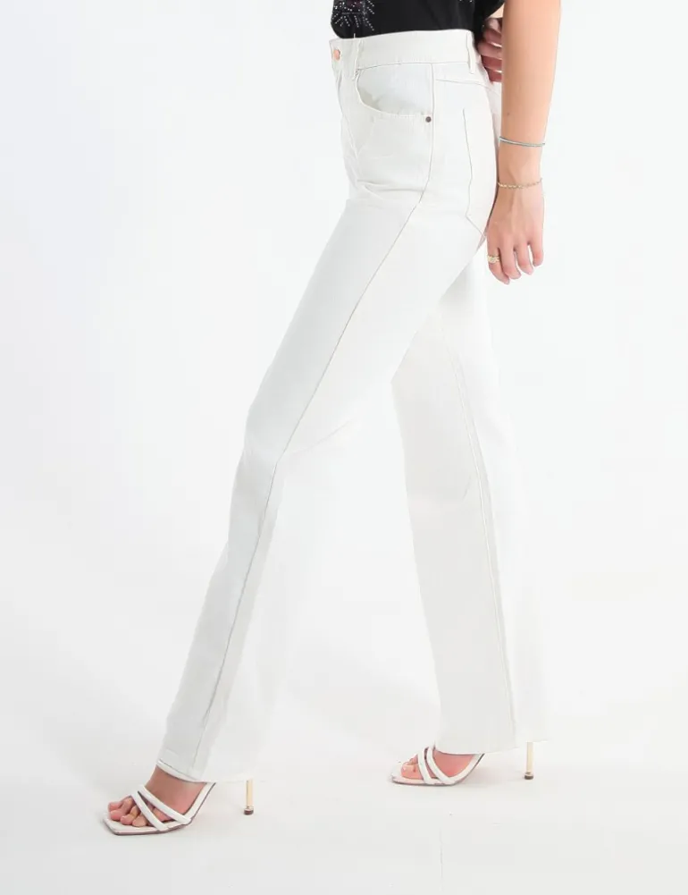 JEANS GALE 10OZ BIANCO