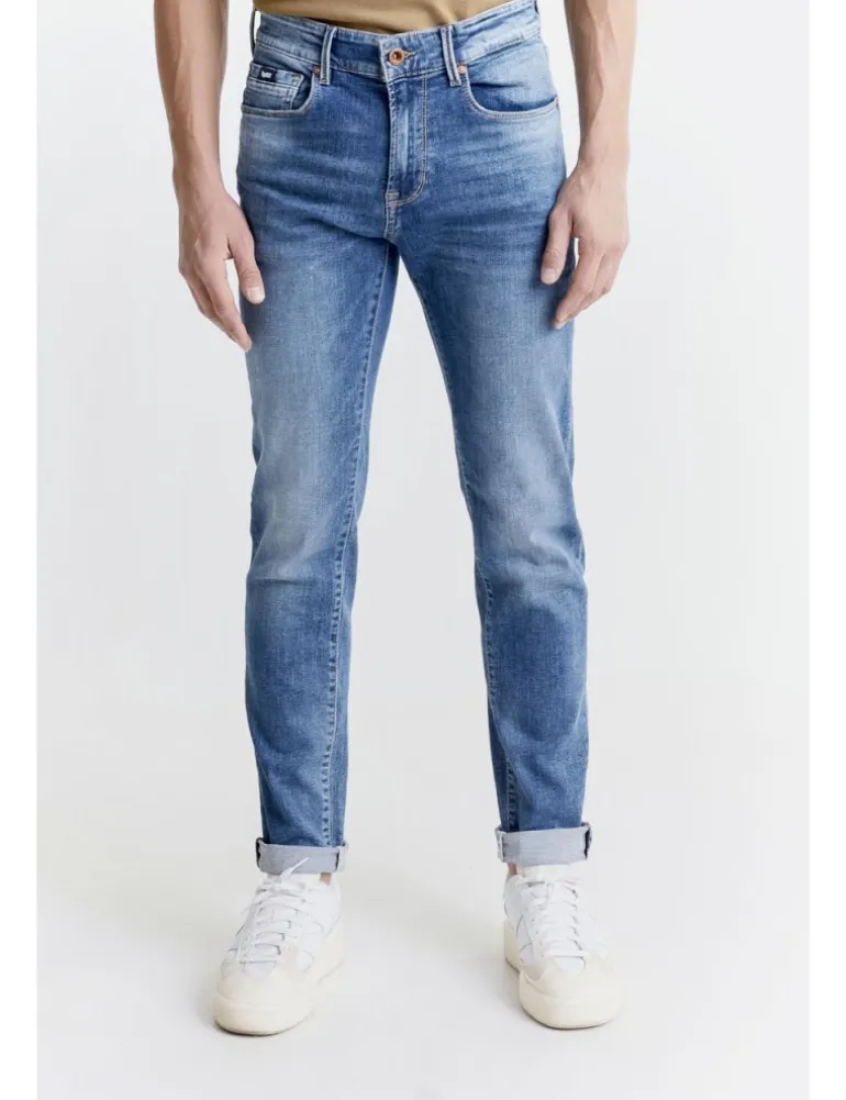 JEANS SAX 12OZ USED SMK