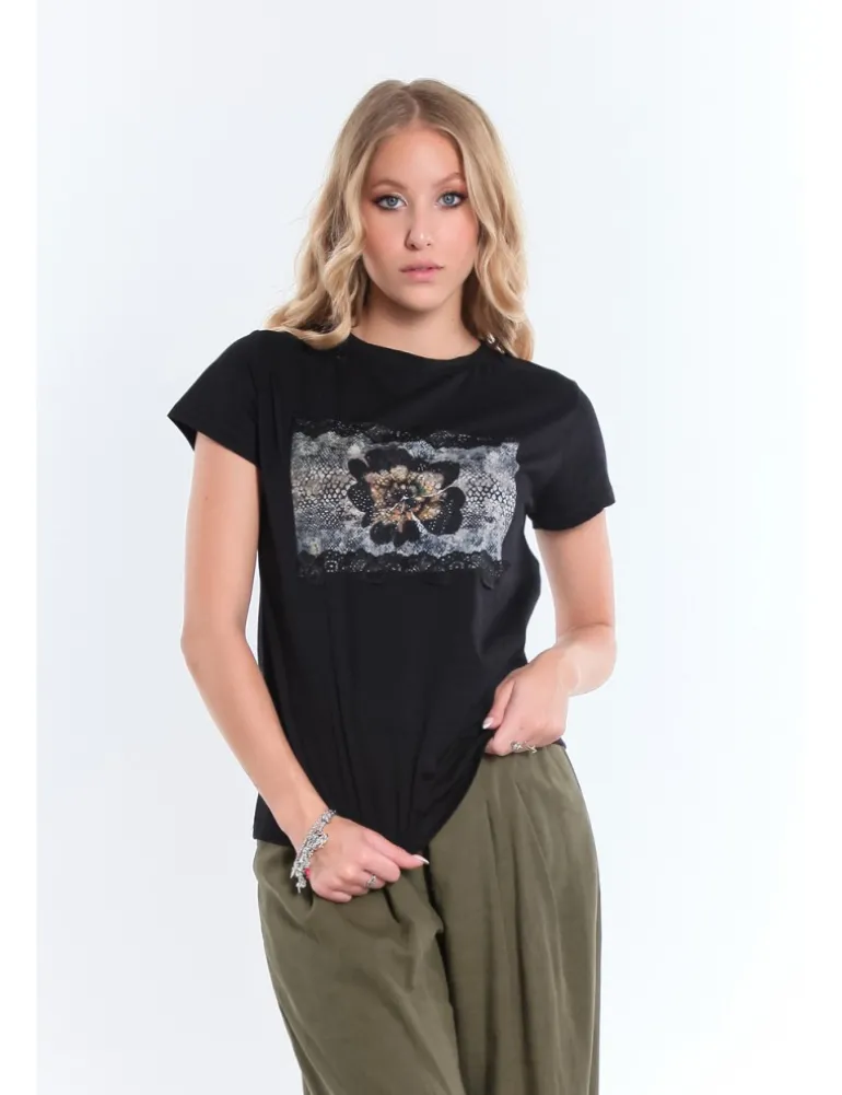 T-SHIRT NOTTE JCOPZ NERO FIORE